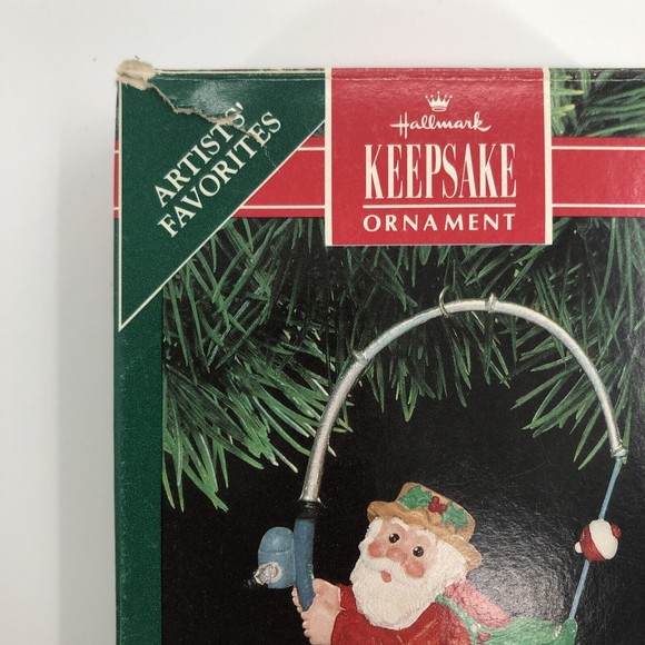 Hallmark Keepsake Christmas Ornament Hooked on Santa Fishing Artists Favorites - Picture 7 of 12